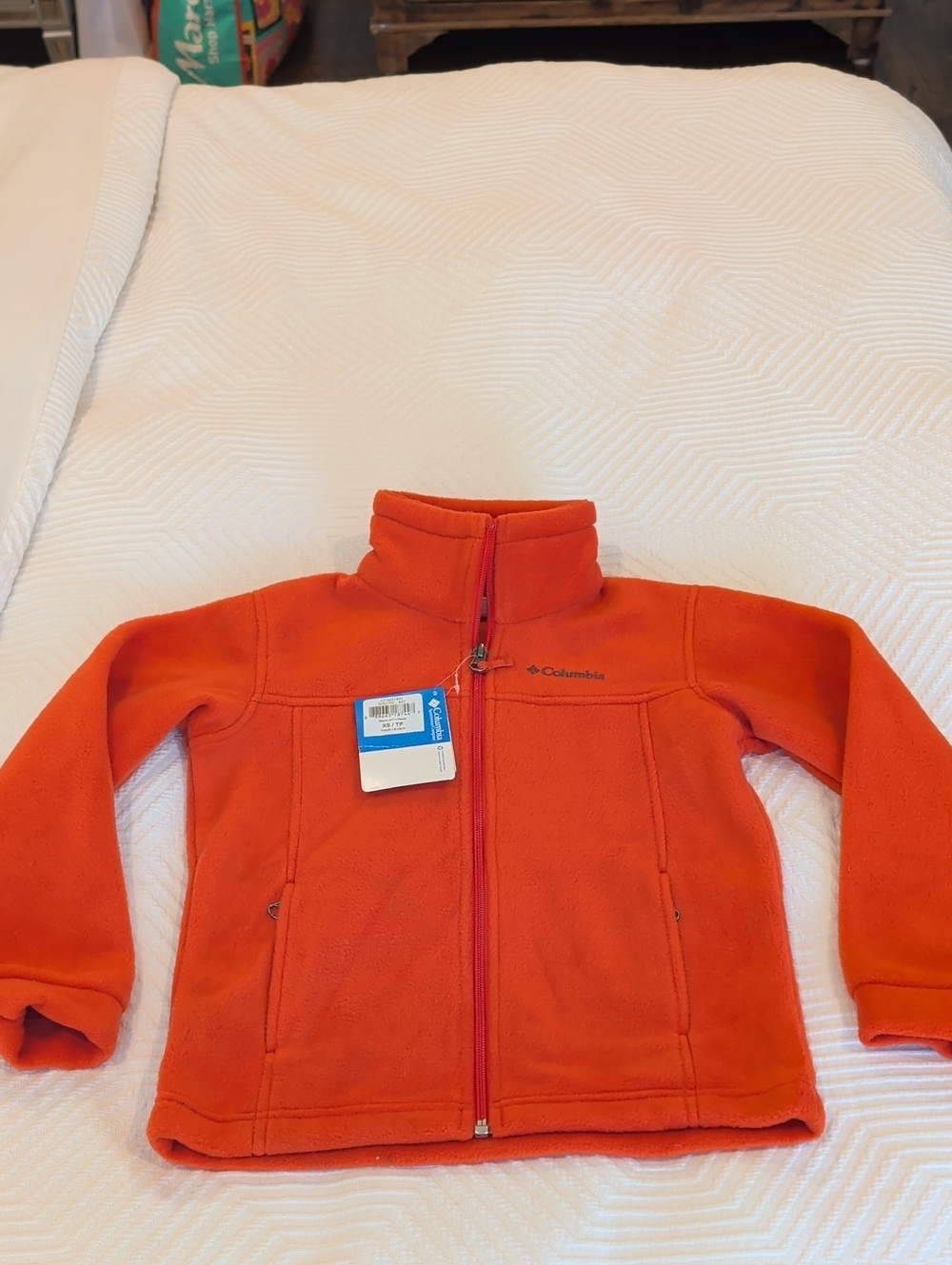 Columbia Kids Orange Full-Zip Fleece Jacket NWT Size 6/7